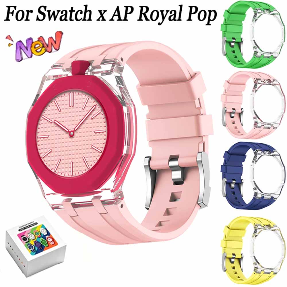 Smartwatch X - 럭셔리 고투명 케이스+스와치 x AP 로얄