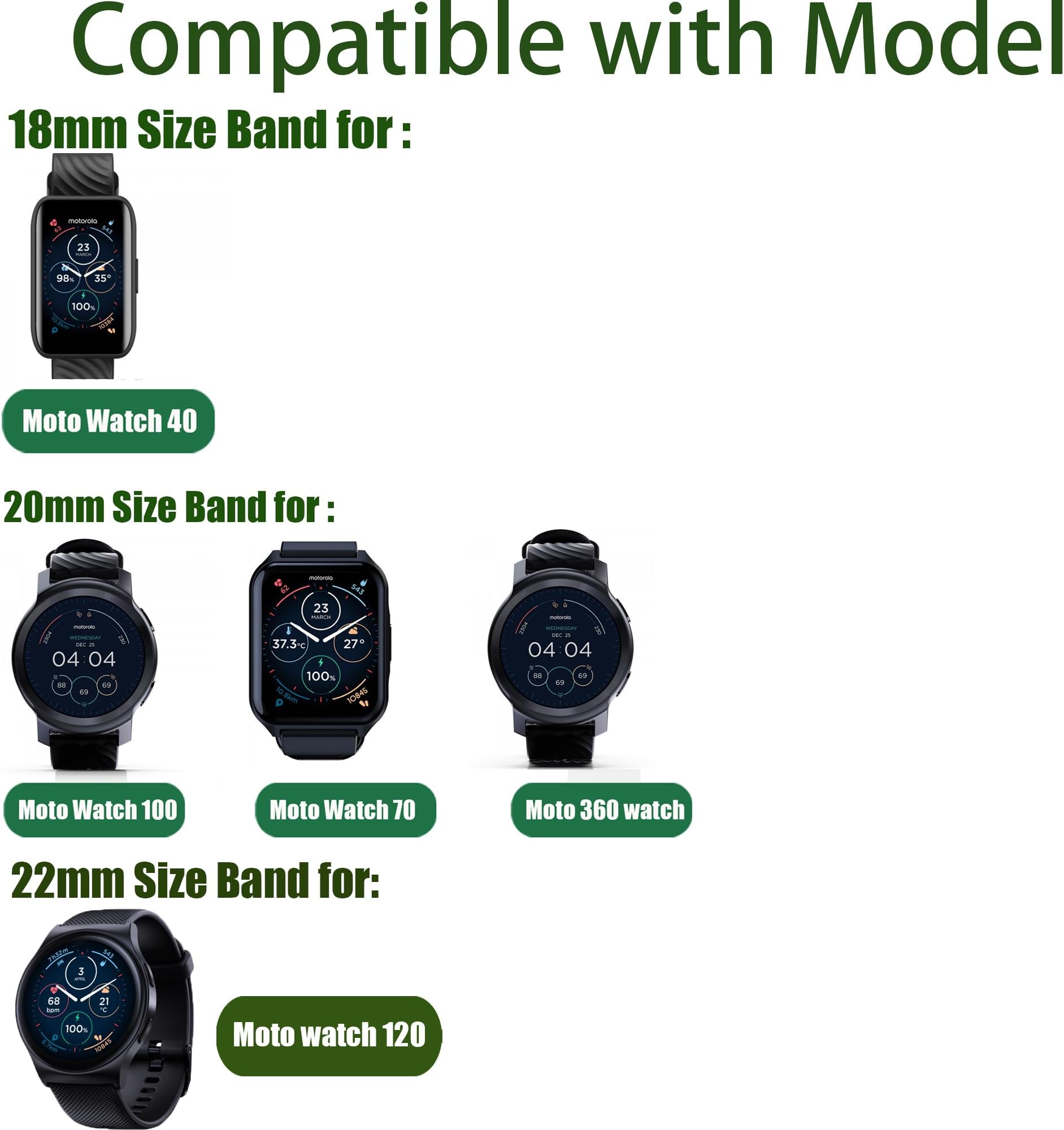모토로라 모토 워치 120용 스테인레스 스틸 밴드 모토 - Motorola Smartwatch Accessories 리뷰 및 가격