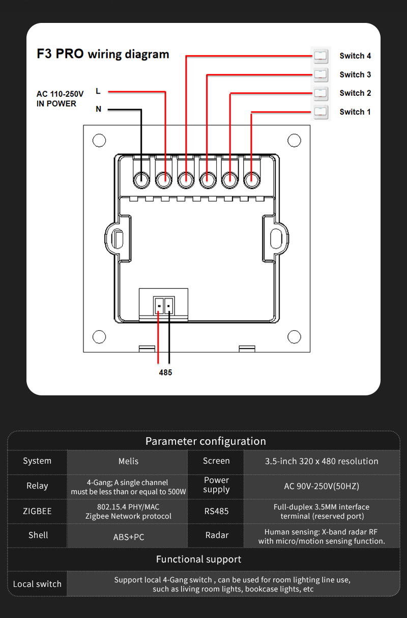 F3 Pro 3.5인치 IPS 터치 패널 스마트 스위치 - Smart Accessories 리뷰 및 가격
